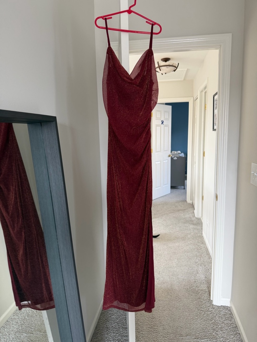 Lulu’s next please golf and burgundy cowl neck bodycon dress